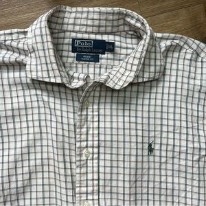 Polo Ralph Lauren Mens Button Down Green Brown Plaid Regent Classic‎ Fit Size XL